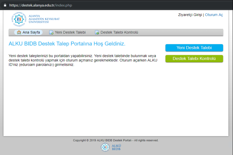 ALKU BIDB DESTEK PORTALI AÇILDI